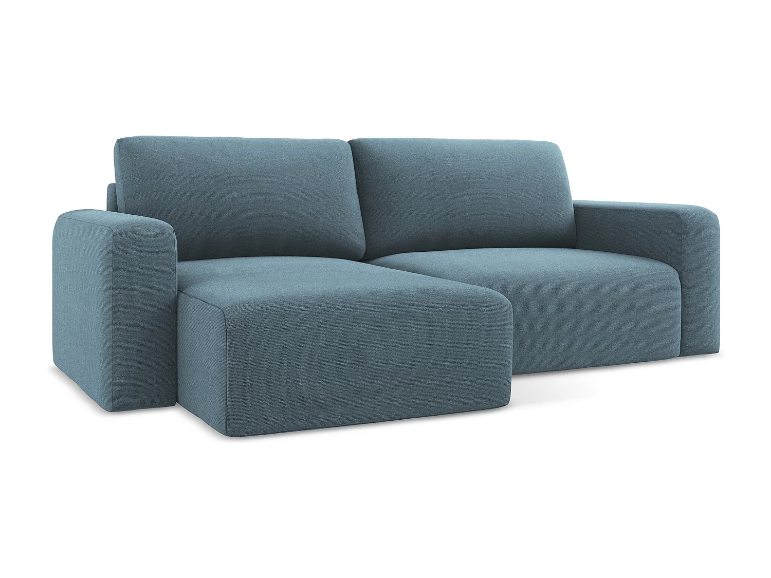 Canapé d’angle 3 places gauche convertible en Strukturstoff - bleu clair - KONA