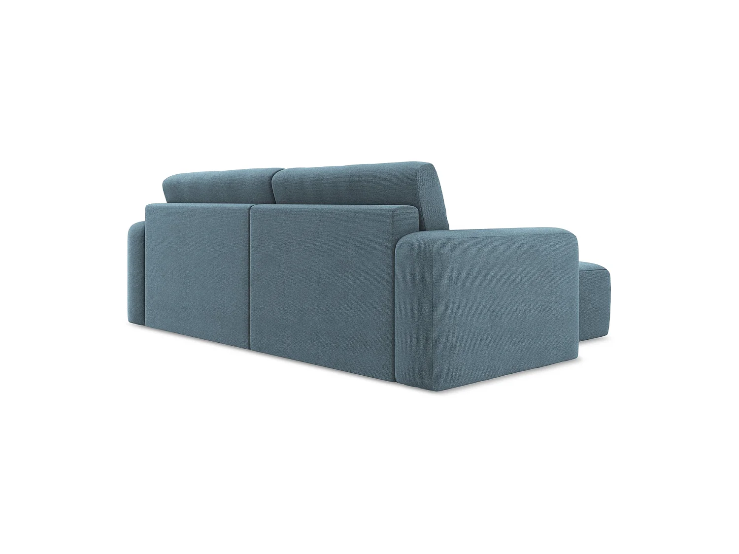 Canapé d’angle 3 places gauche convertible en tissu texturé - bleu clair - OSTIA
