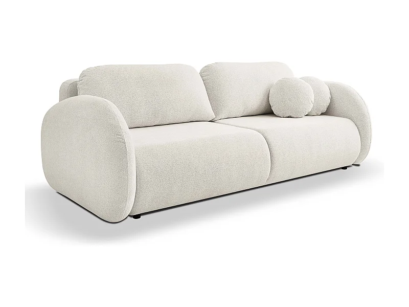 Slaapbank LOOP – Modern design, opbergruimte, Scandinavische stijl, 234x86x112 cm, kleur: CRÈME