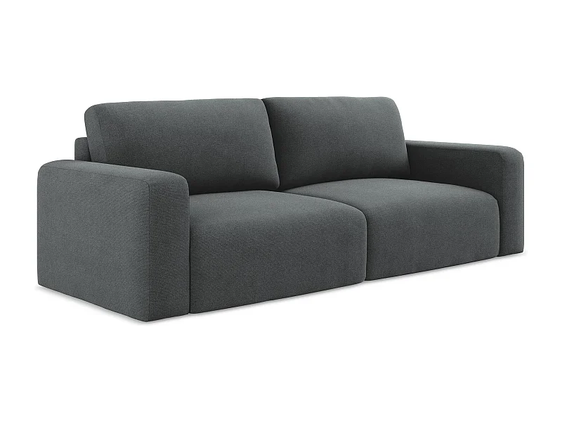 3-Sitzer Sofa mit Schlaffunktion - - Strukturstoff - Grau - KONA