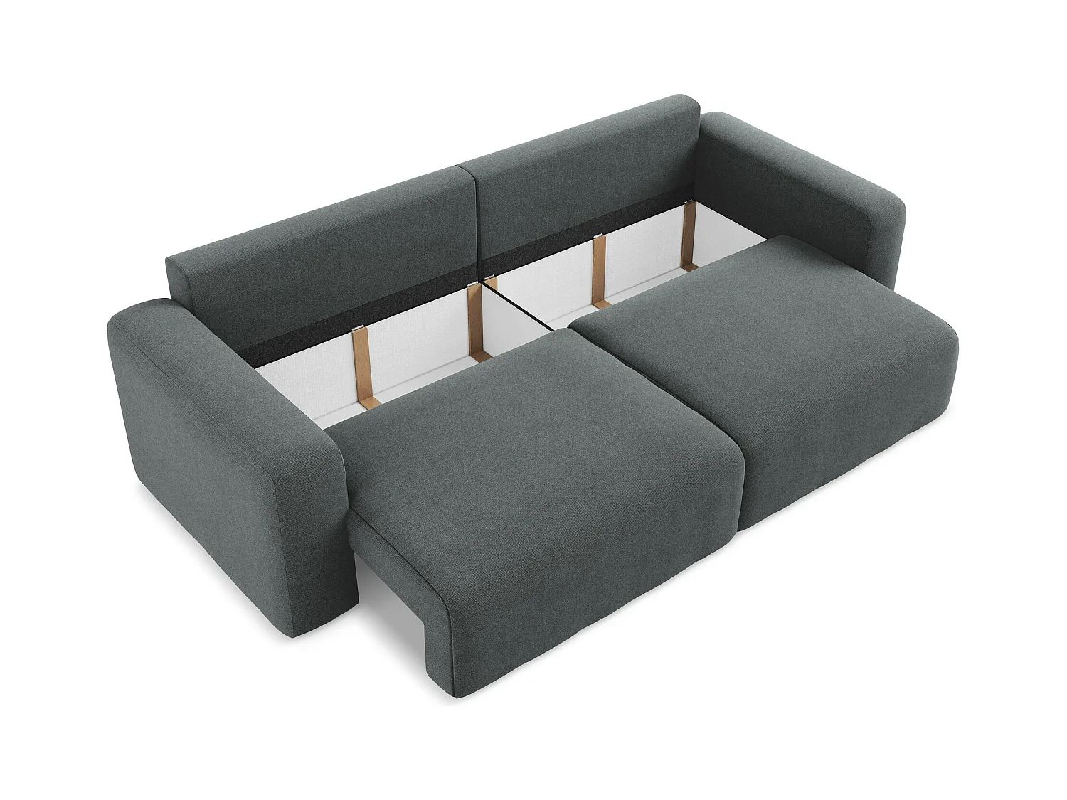 Canapé 3 places convertible en Strukturstoff - gris - KONA