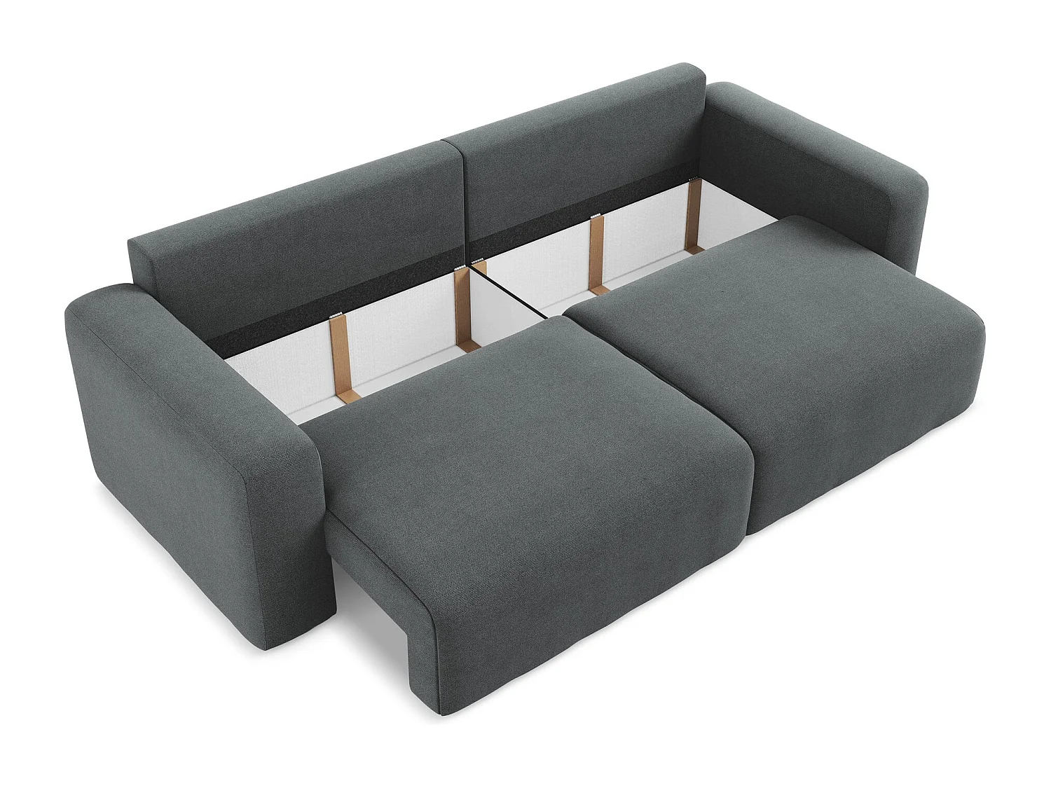 Canapé 3 places convertible en Strukturstoff - gris - KONA