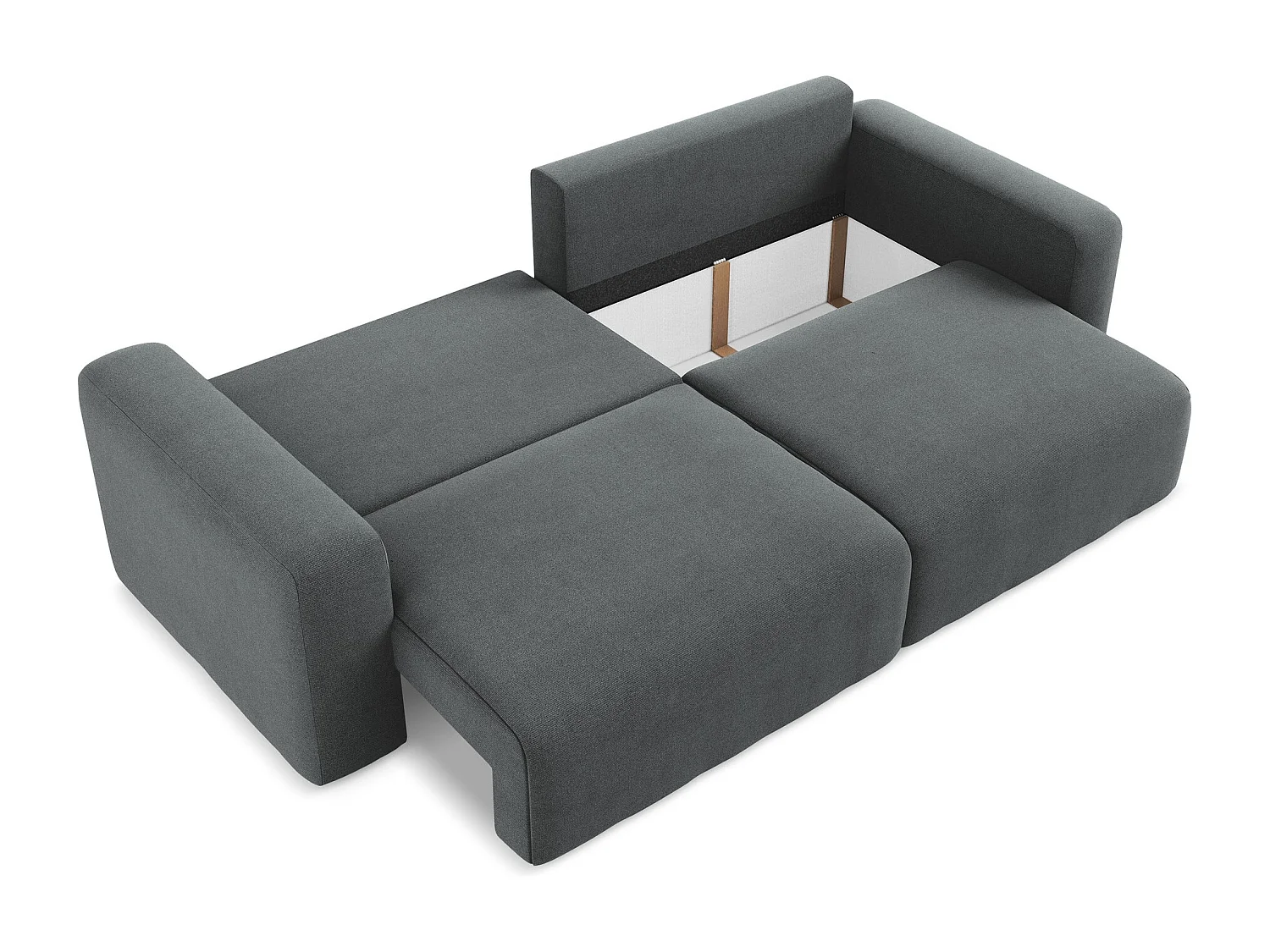 Canapé 3 places convertible en Strukturstoff - gris - KONA