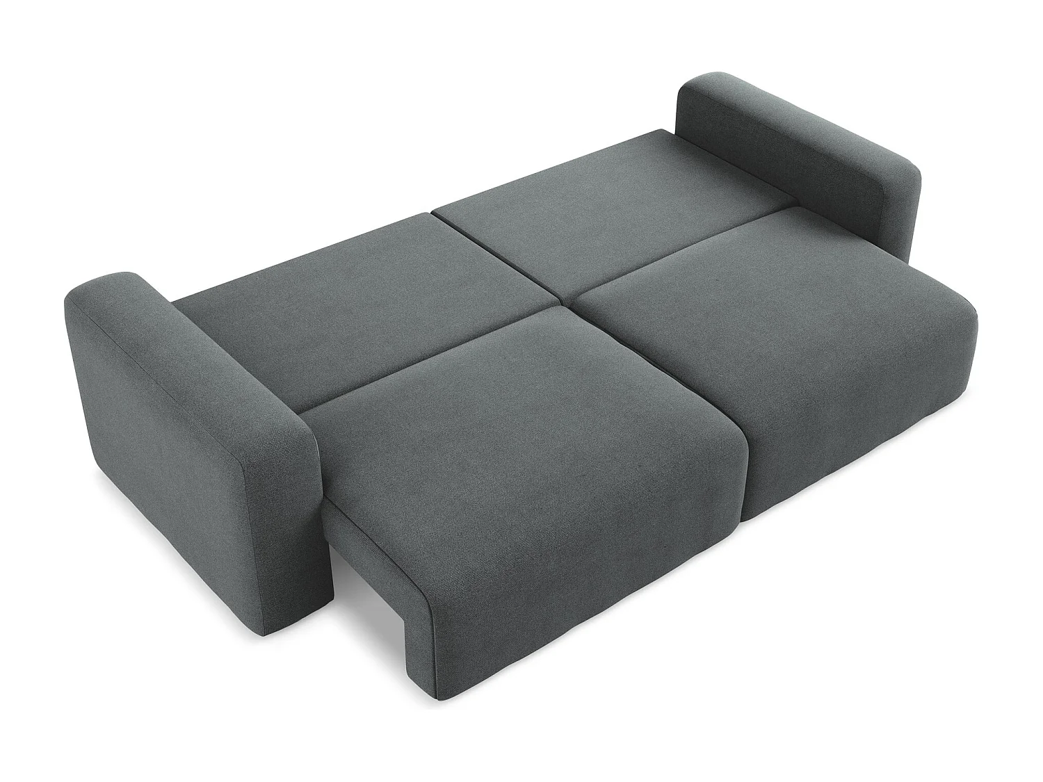 Canapé 3 places convertible en Strukturstoff - gris - KONA