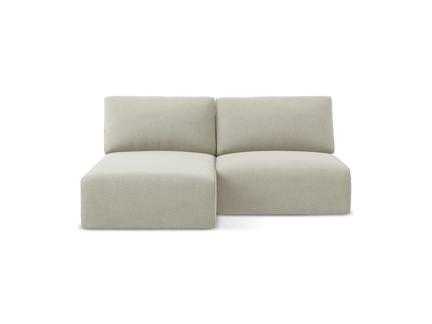 Canapé d’angle 3 places gauche convertible en tissu texturé - beige clair - OSTIA