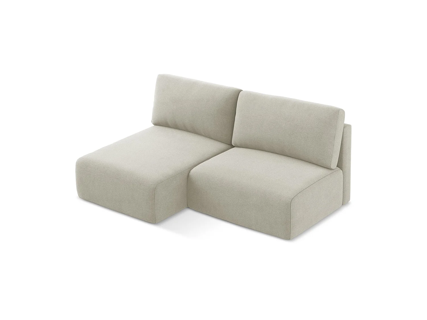 Canapé d’angle 3 places gauche convertible en tissu texturé - beige clair - OSTIA