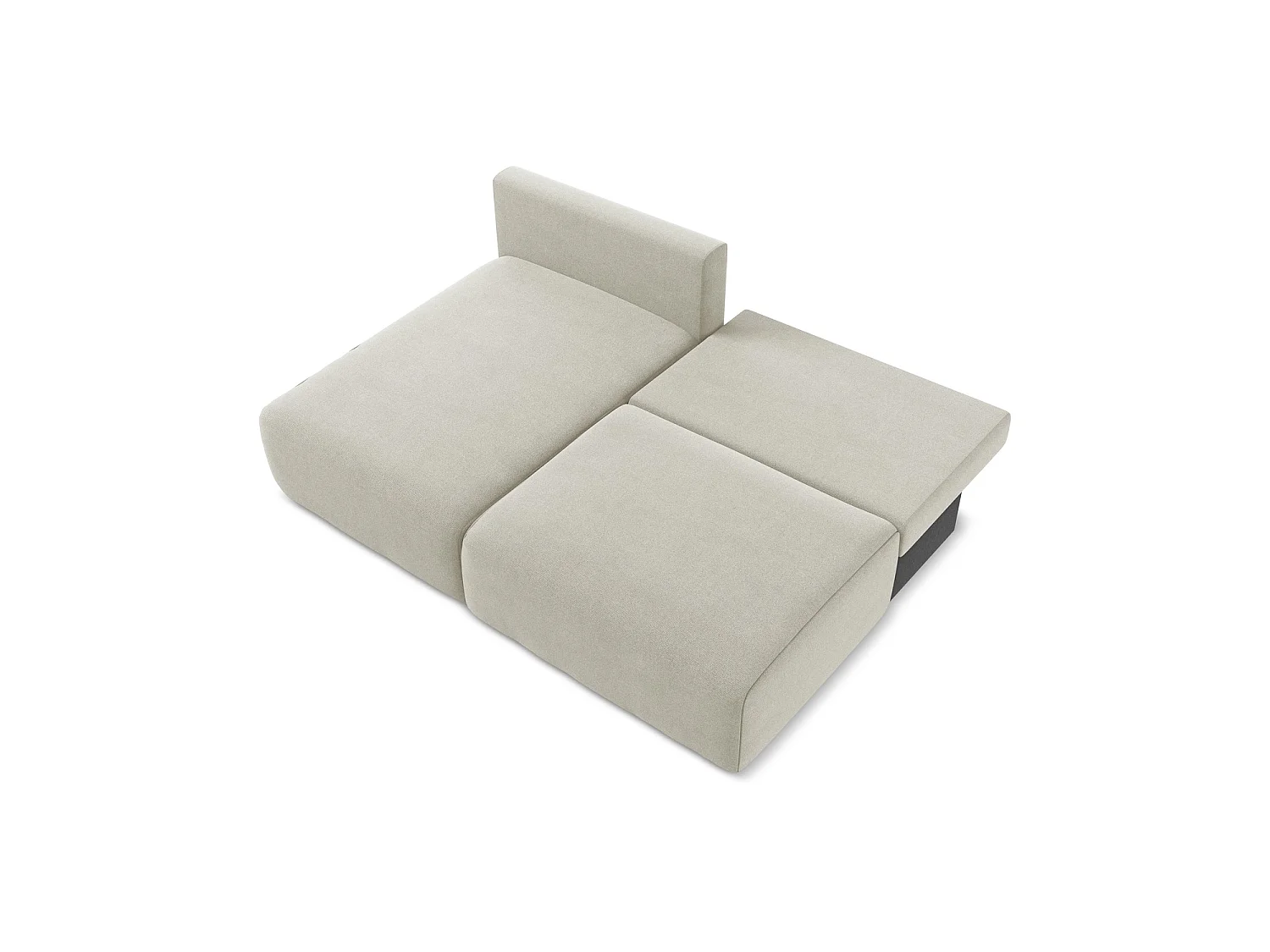 Canapé d’angle 3 places gauche convertible en tissu texturé - beige clair - OSTIA