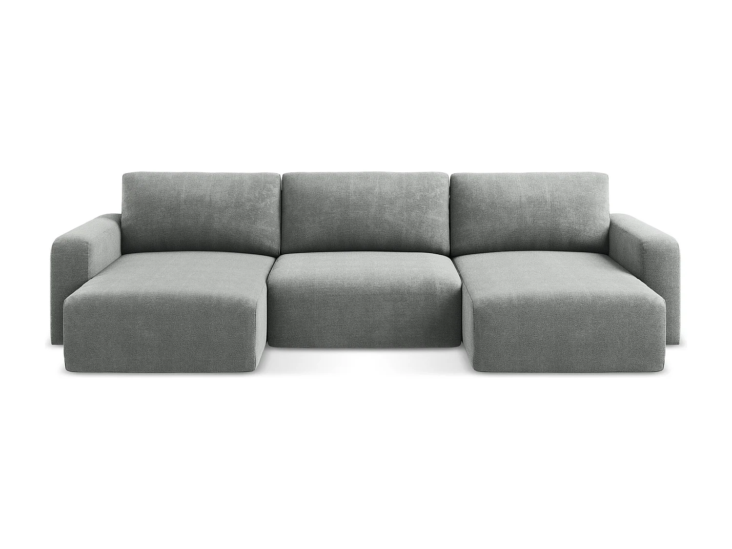 Canapé panoramique convertible en Chenille - gris - KONA