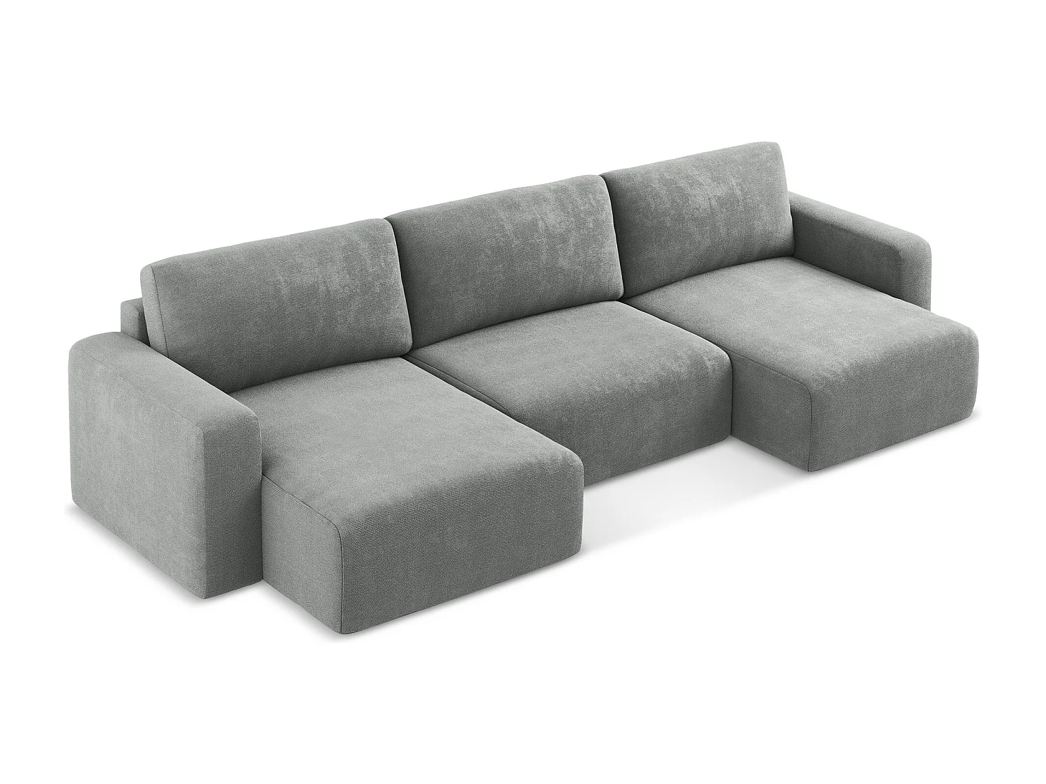 Canapé panoramique convertible en Chenille - gris - KONA