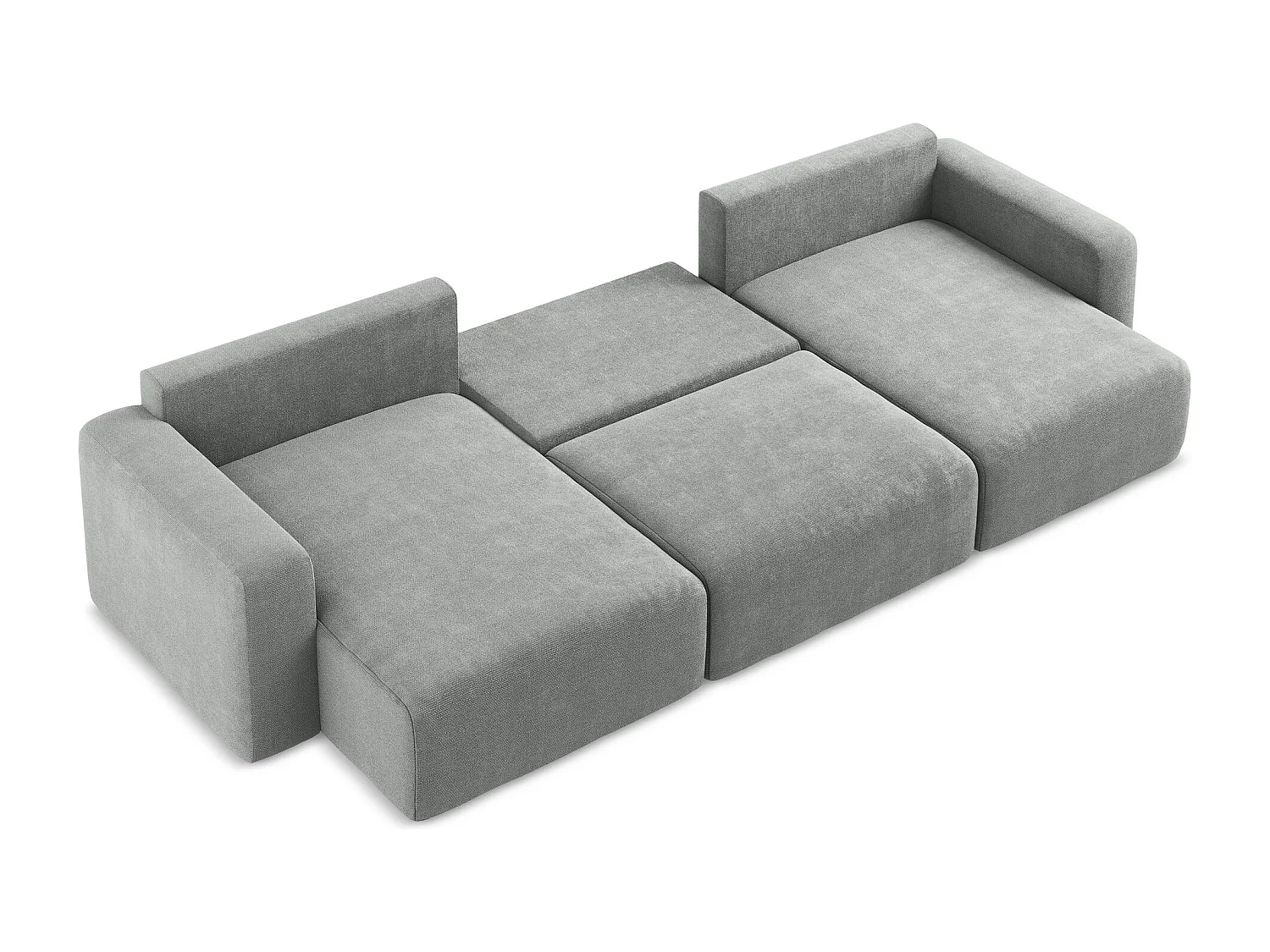 Canapé panoramique convertible en Chenille - gris - KONA