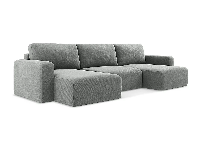 Canapé panoramique convertible en Chenille - gris - KONA