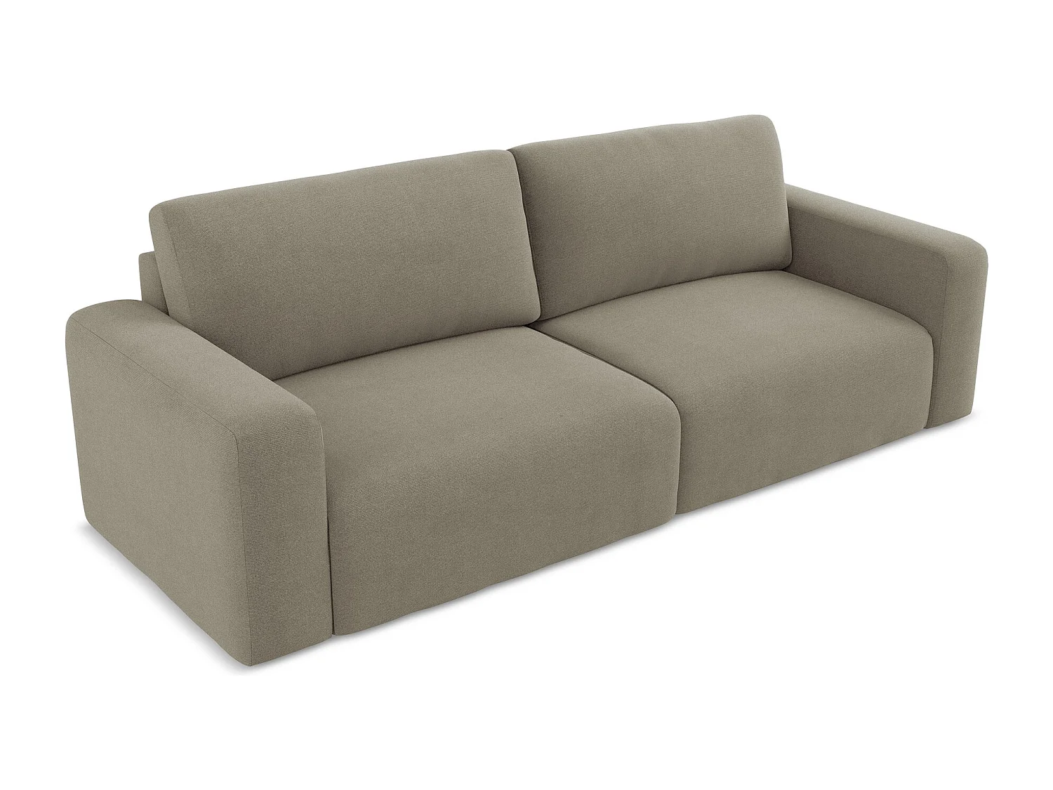 3-Sitzer Sofa mit Schlaffunktion - - Strukturstoff - Dunkelbeige - KONA