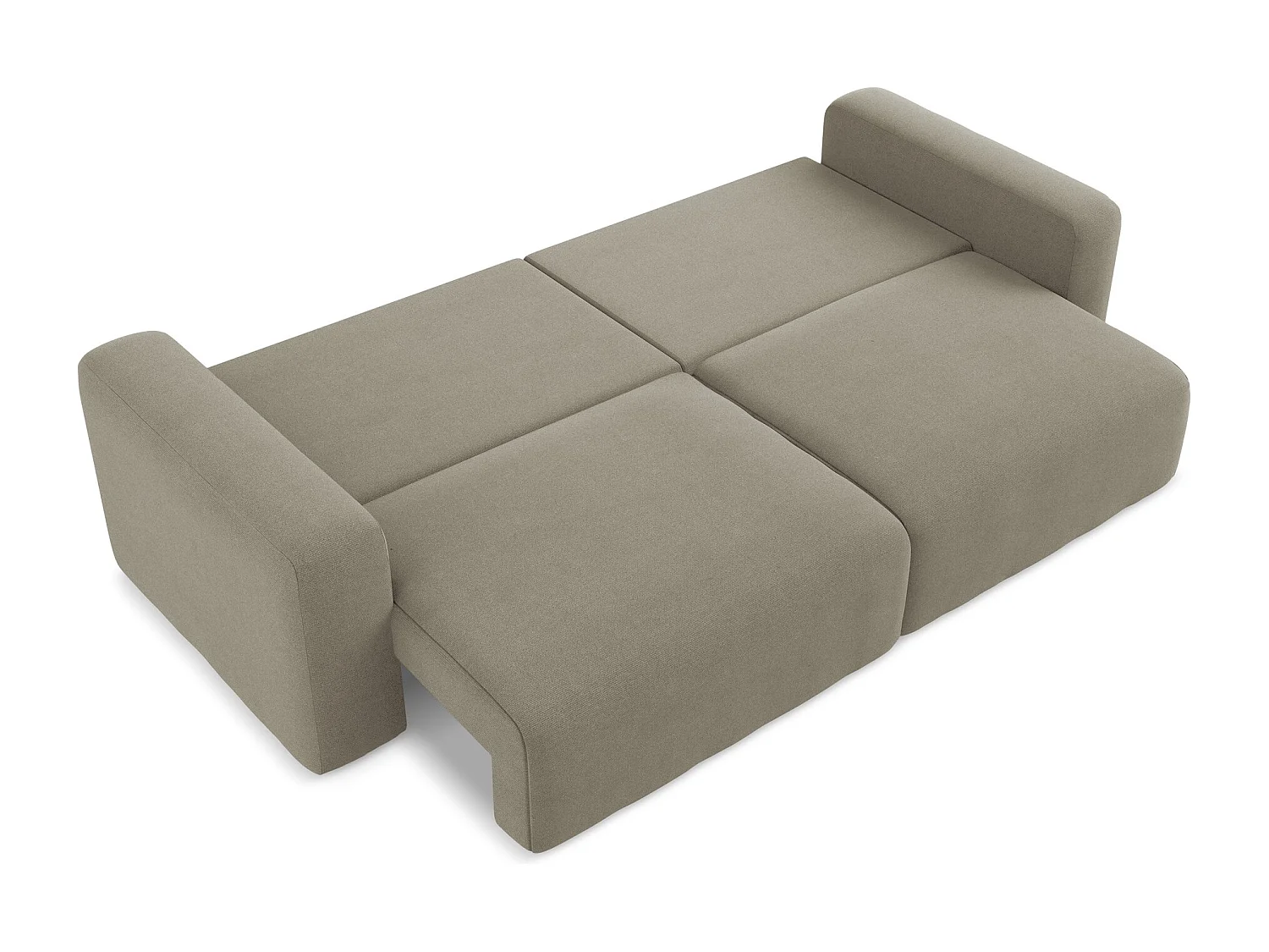 Canapé 3 places convertible en Strukturstoff - beige foncé - KONA