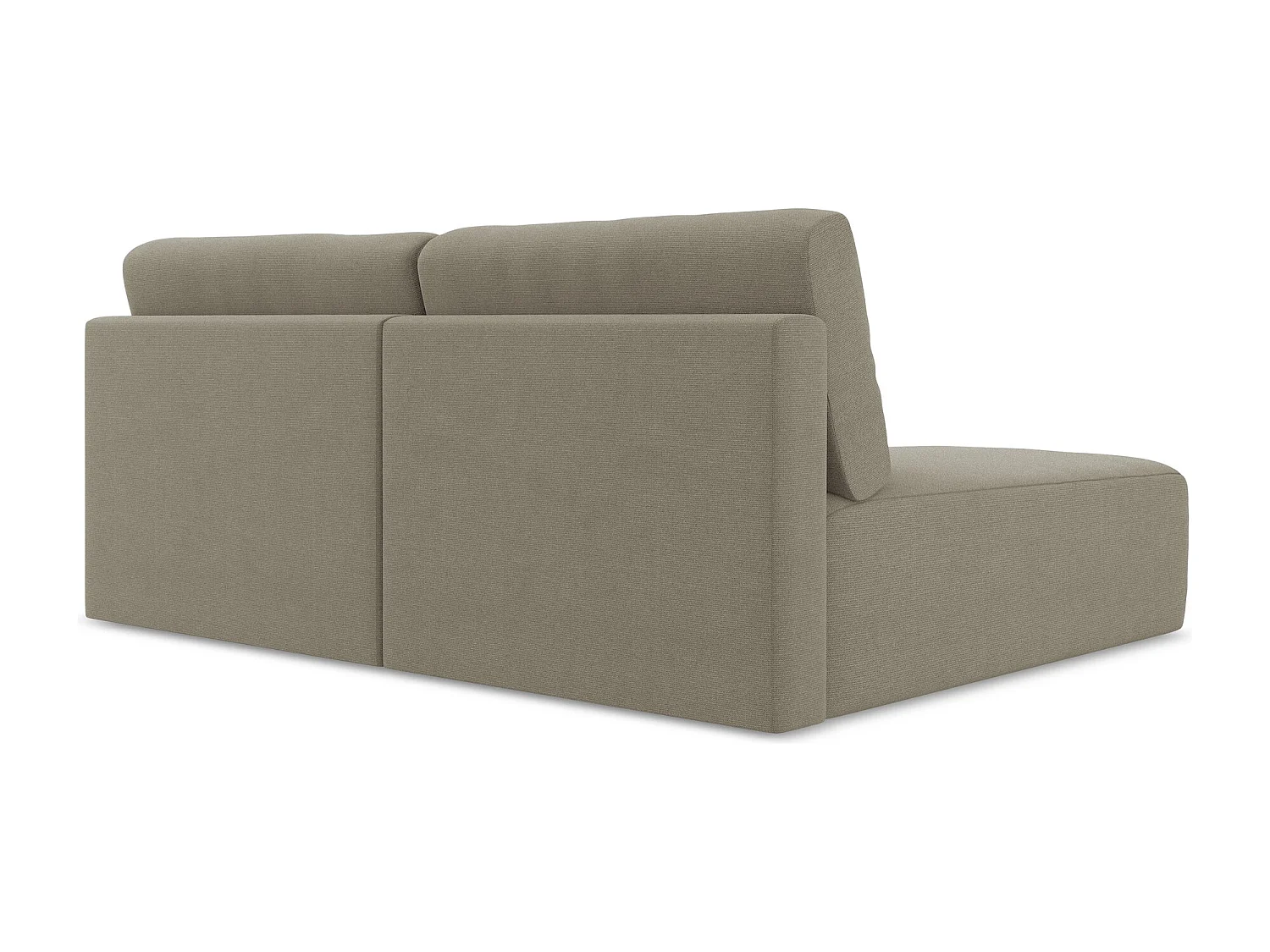 Ecksofa ohne Armlehne mit Schlaffunktion Links - Links - Strukturstoff - Dunkelbeige - KONA