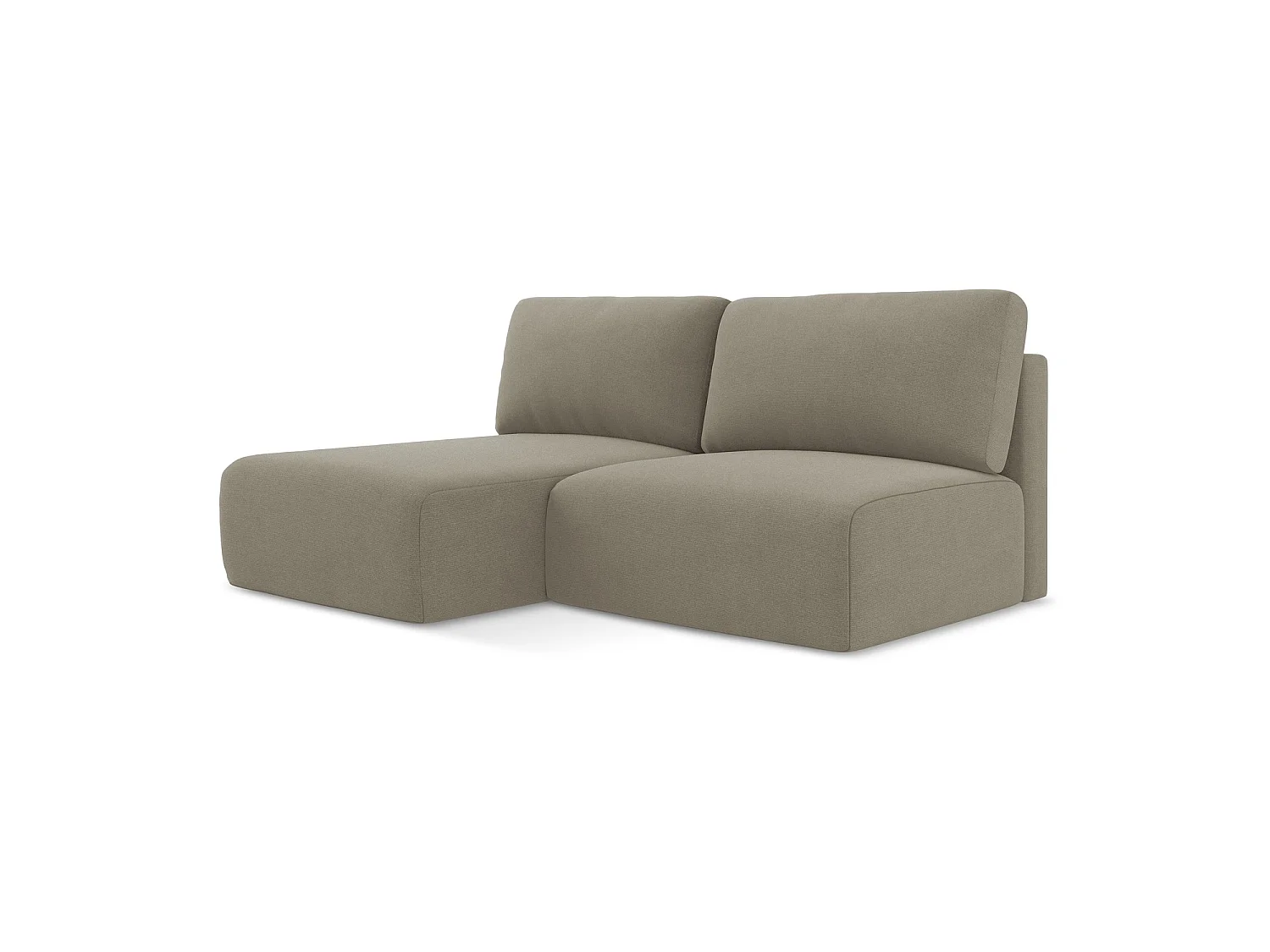 Canapé d’angle 3 places gauche convertible en tissu texturé - beige foncé - OSTIA