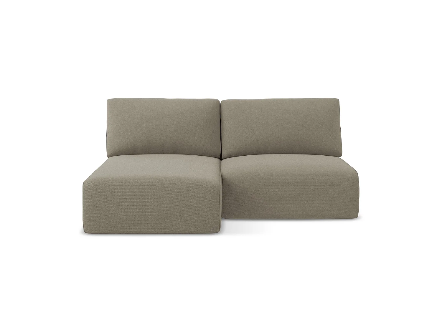 Canapé d’angle 3 places gauche convertible en tissu texturé - beige foncé - OSTIA
