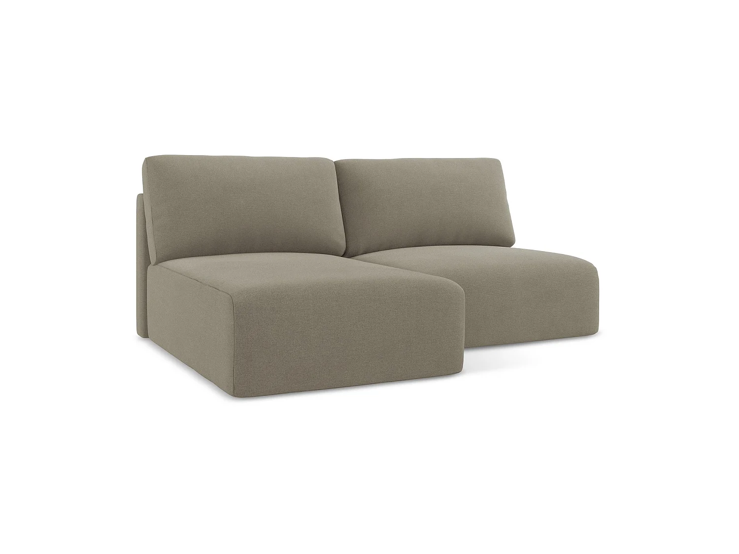 Canapé d’angle 3 places gauche convertible en tissu texturé - beige foncé - OSTIA