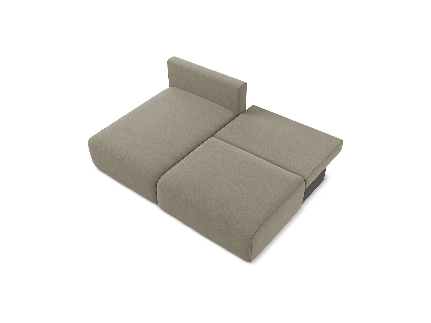 Canapé d’angle 3 places gauche convertible en tissu texturé - beige foncé - OSTIA