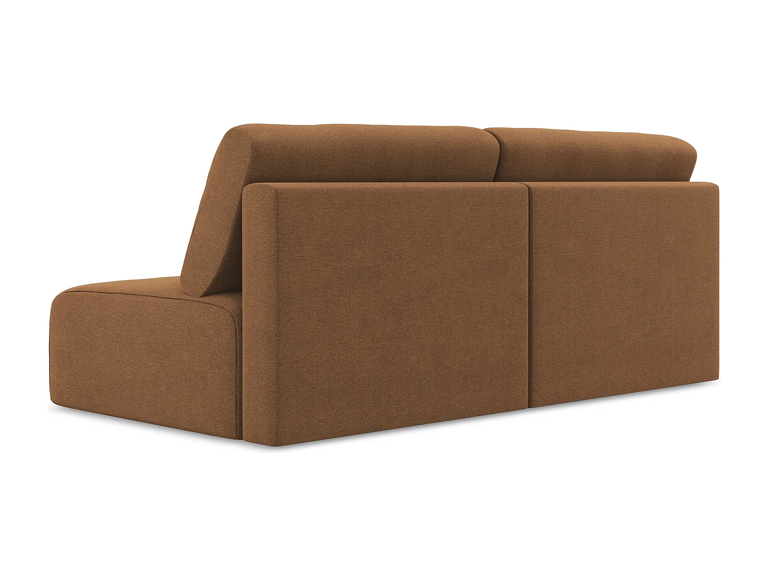 3-Sitzer Sofa ohne Armlehne mit Schlaffunktion - / - Strukturstoff - Terrakotta - KONA