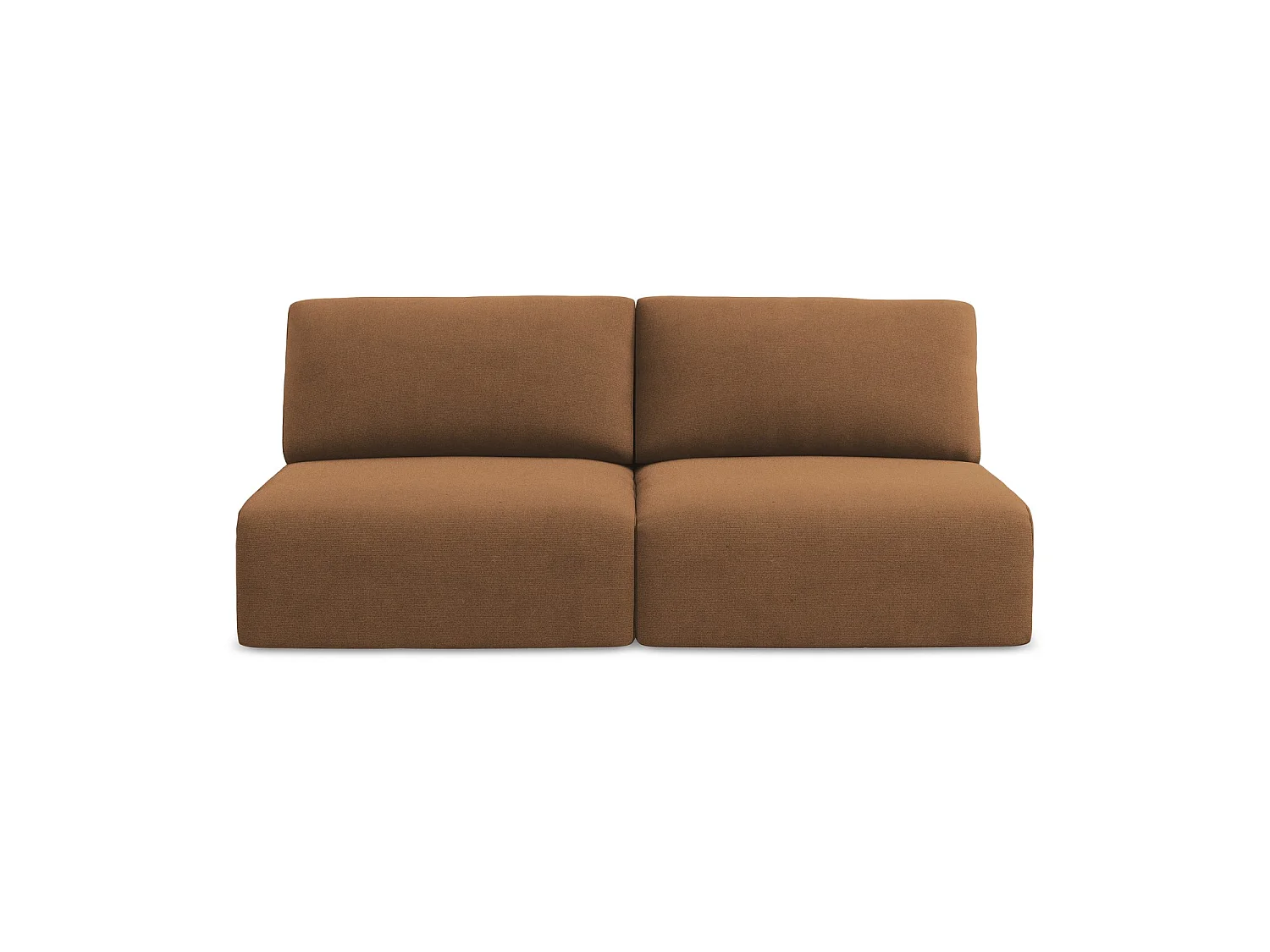 Sofa 3-osobowa z funkcją spania - z tkaniny strukturalnej - terakota - OSTIA