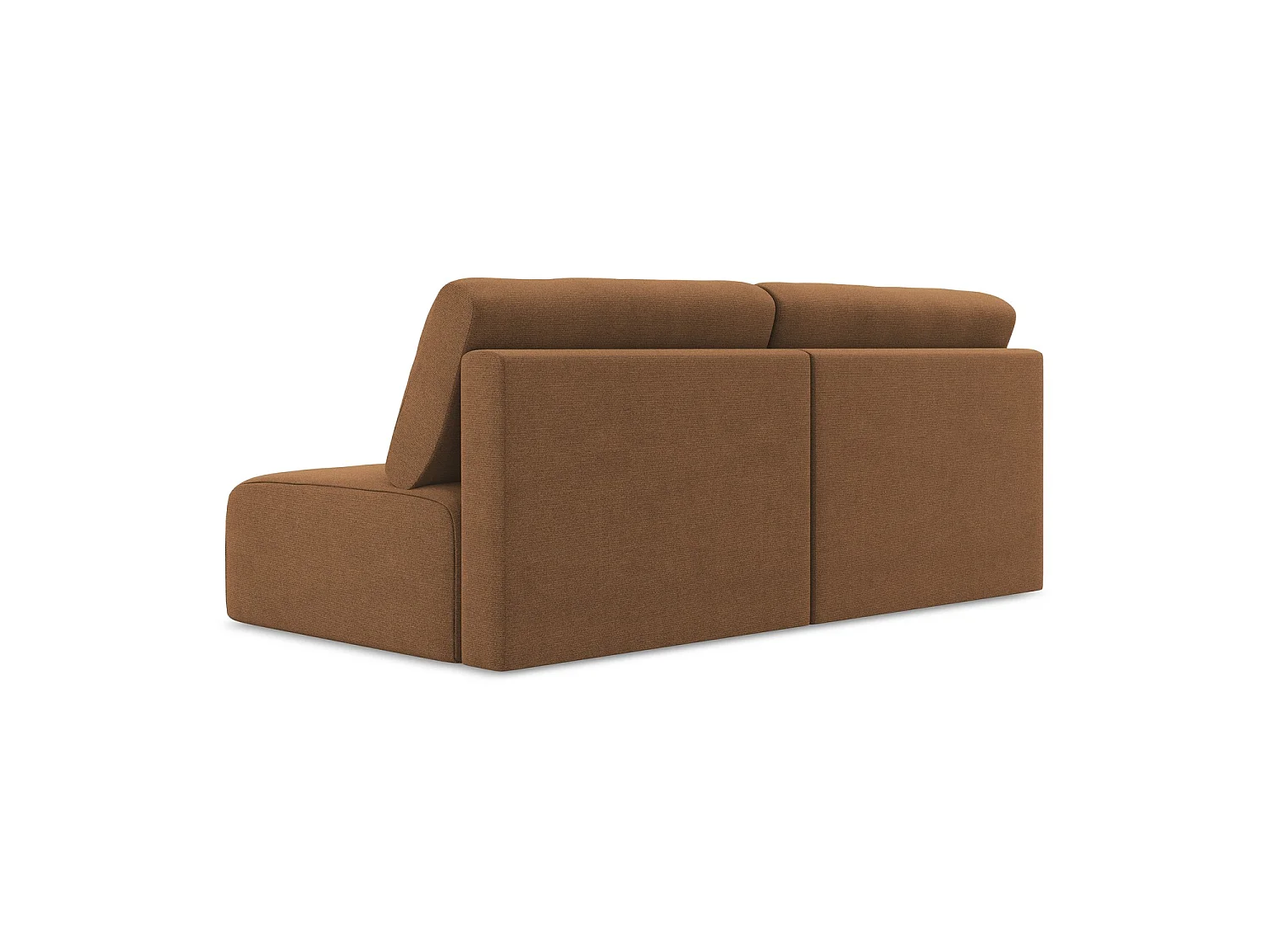 Sofa 3-osobowa z funkcją spania - z tkaniny strukturalnej - terakota - OSTIA