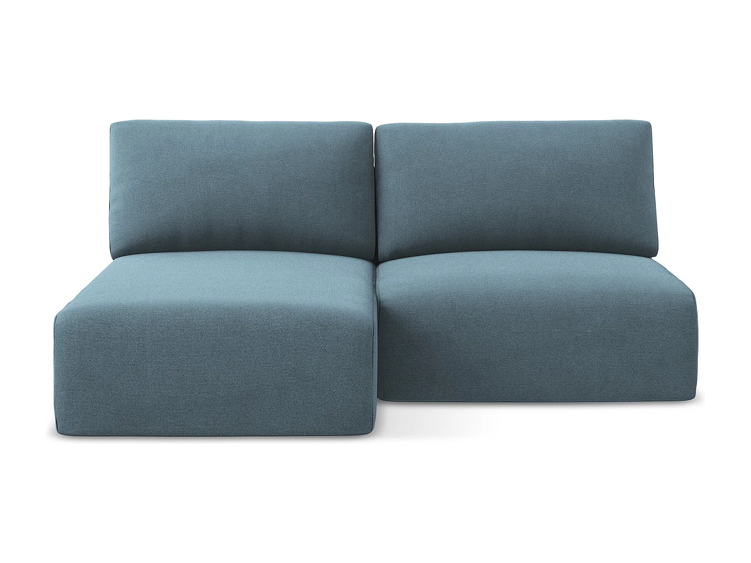 Ecksofa ohne Armlehne mit Schlaffunktion Links - Links - Strukturstoff - Hellblau - KONA