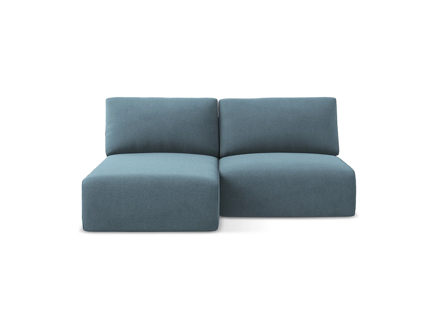 Canapé d’angle 3 places gauche convertible en tissu texturé - bleu clair - OSTIA