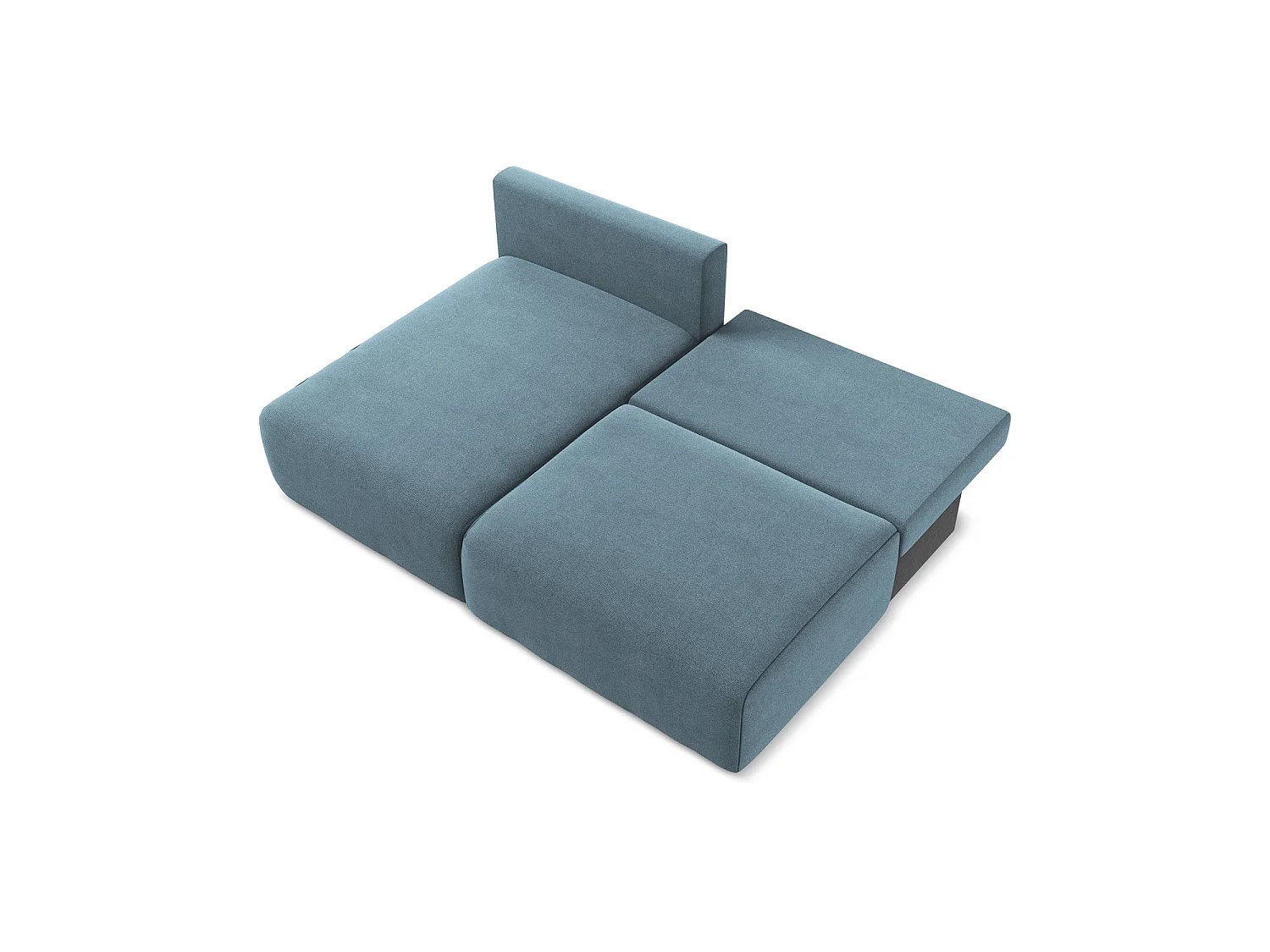 Canapé d’angle 3 places gauche convertible en tissu texturé - bleu clair - OSTIA