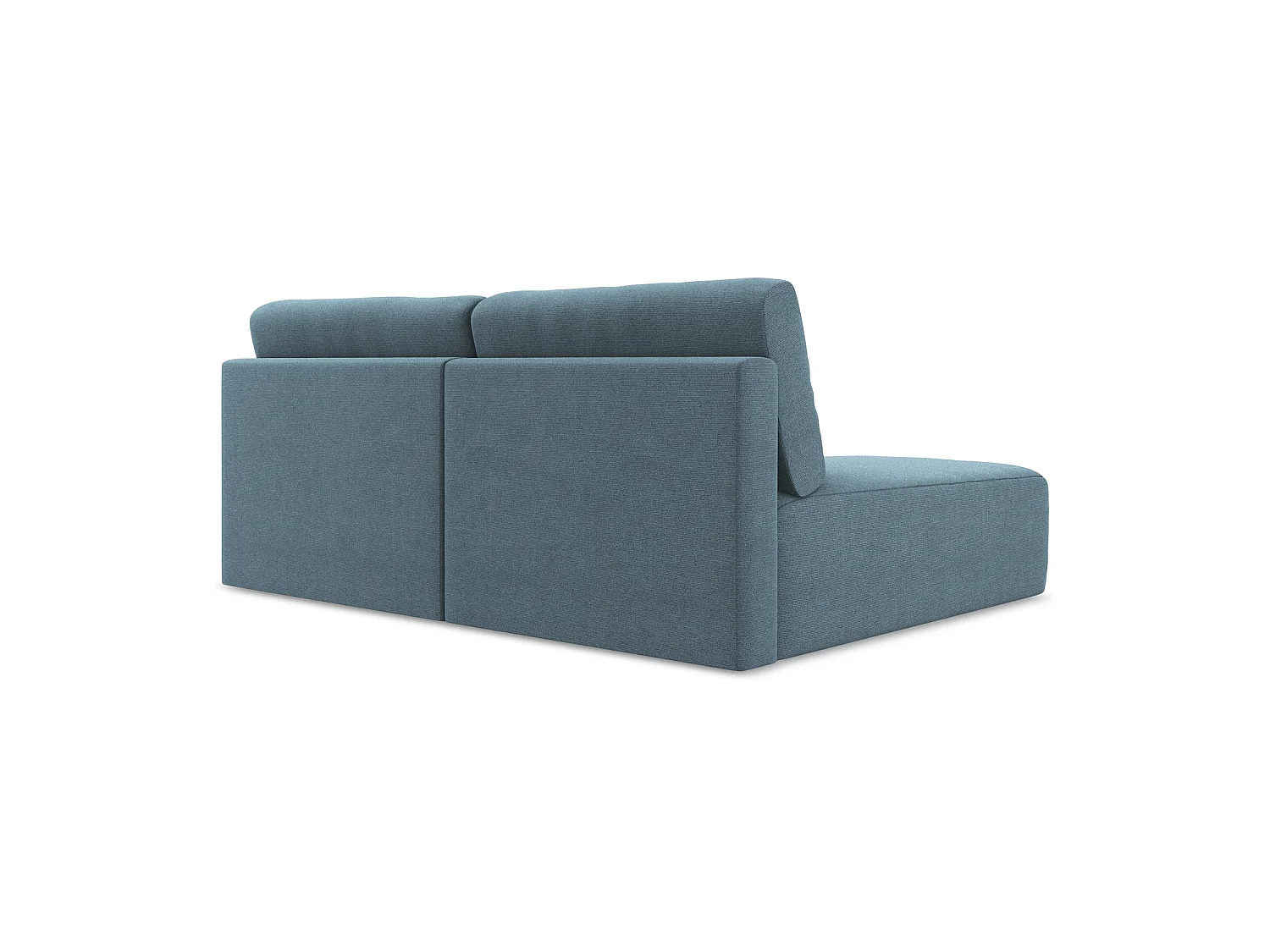 Canapé d’angle 3 places gauche convertible en tissu texturé - bleu clair - OSTIA