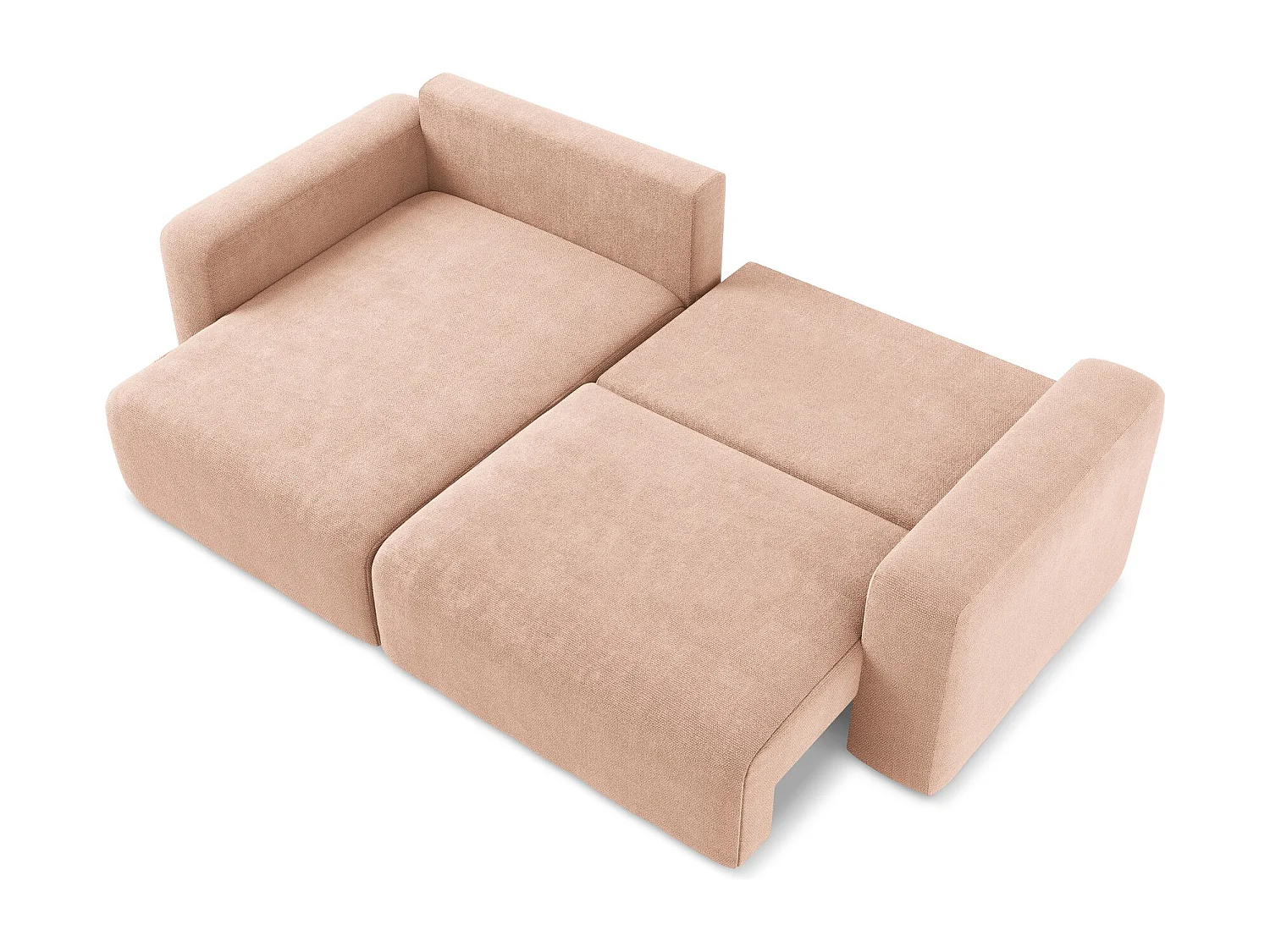 3-Sitzer Ecksofa mit Schlaffunktion - Ecke Links - Chenille - Pfirsich - KONA