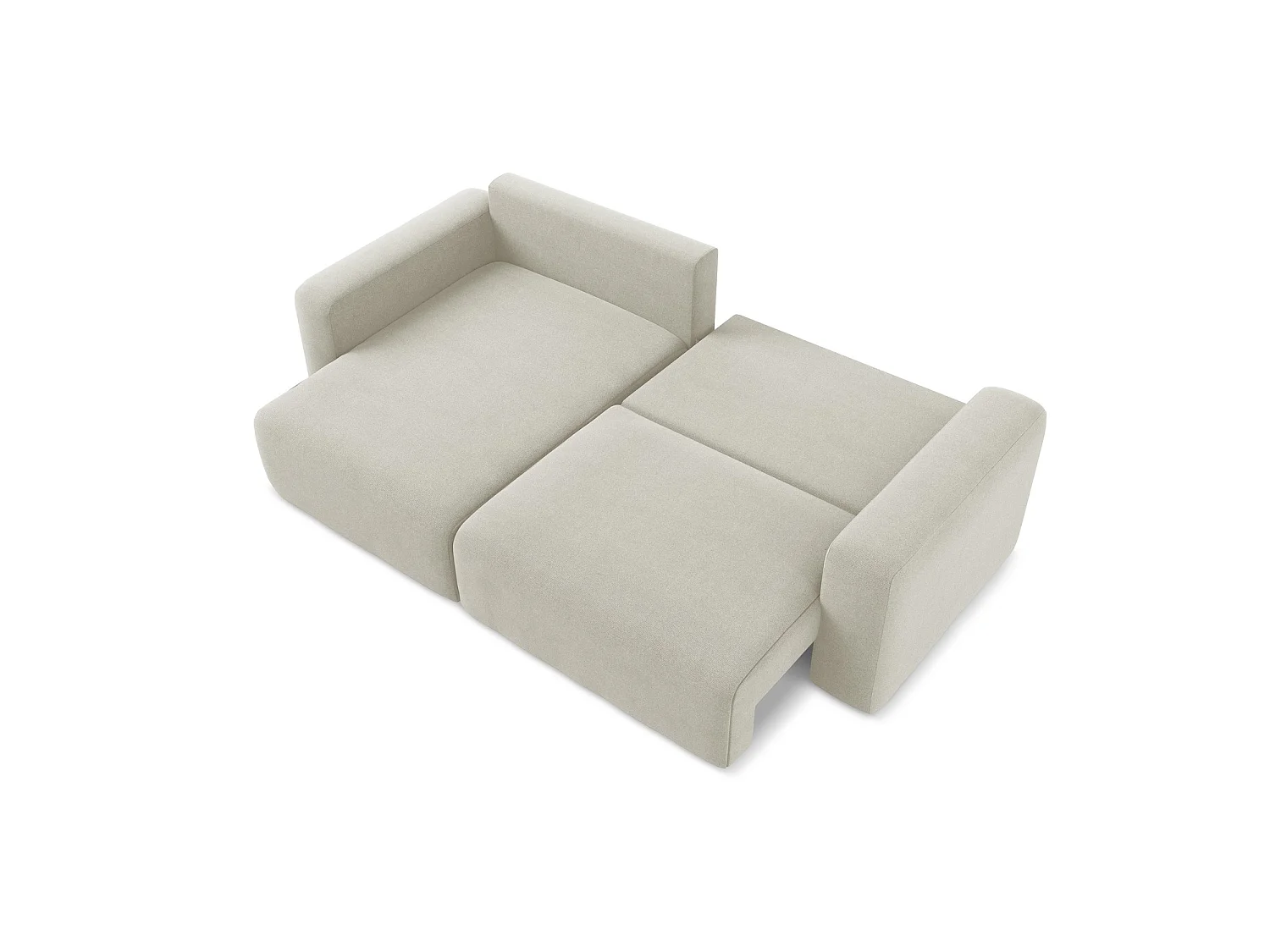 Canapé d’angle 3 places gauche convertible en tissu texturé - beige clair - OSTIA
