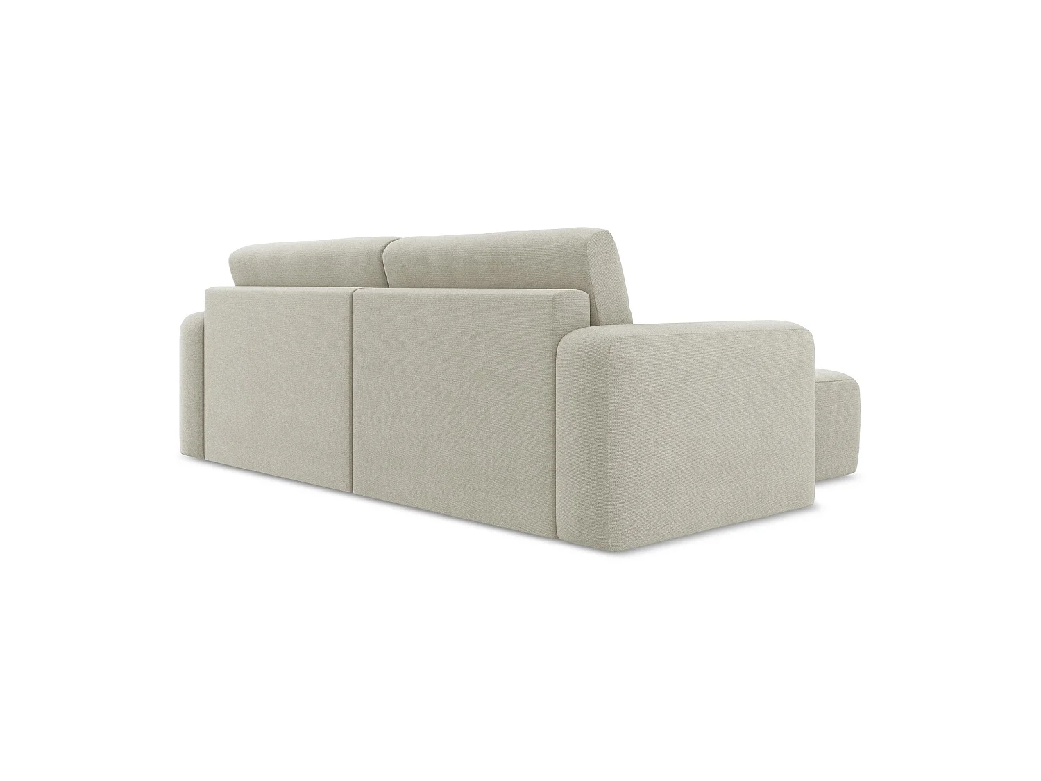 Canapé d’angle 3 places gauche convertible en tissu texturé - beige clair - OSTIA