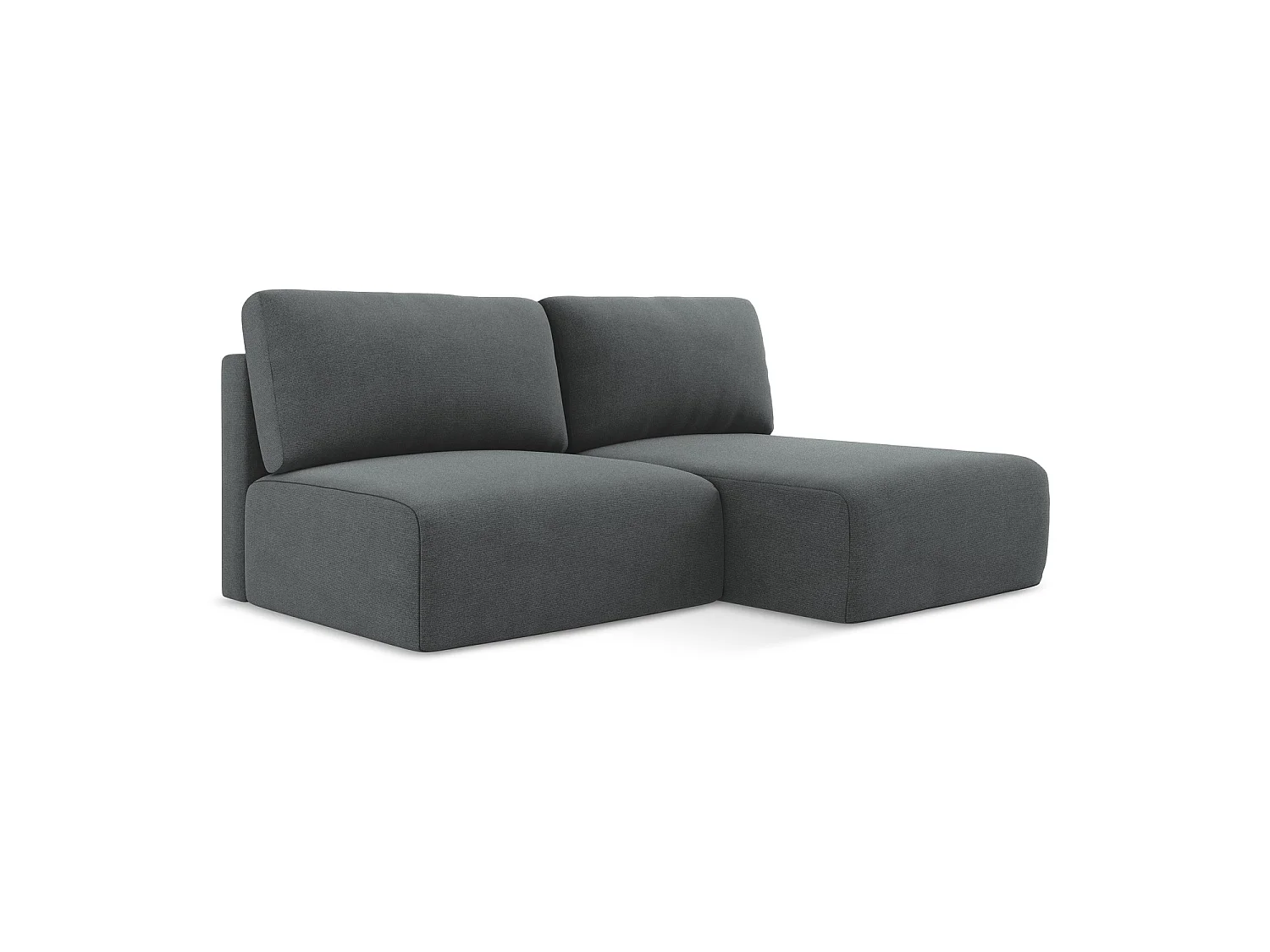 Canapé d’angle 3 places droit convertible en tissu texturé - gris - OSTIA