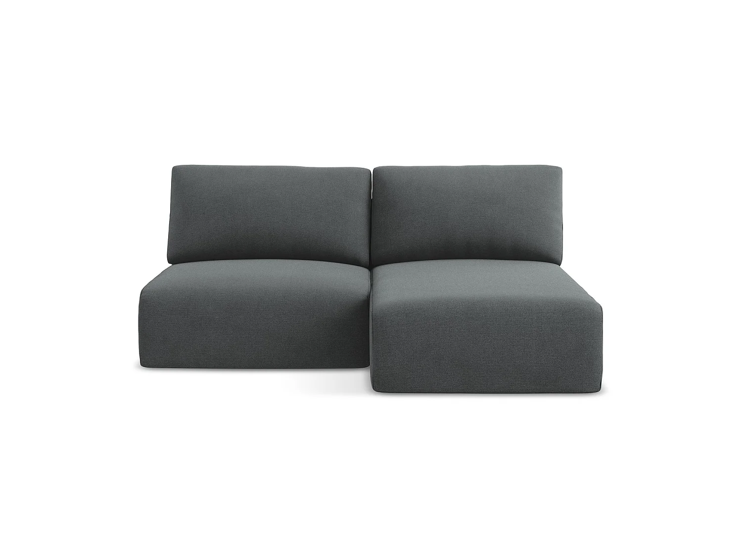 Canapé d’angle 3 places droit convertible en tissu texturé - gris - OSTIA