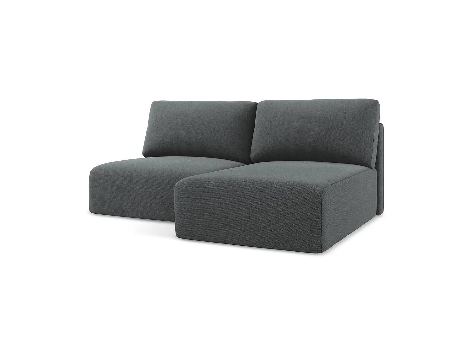 Canapé d’angle 3 places droit convertible en tissu texturé - gris - OSTIA