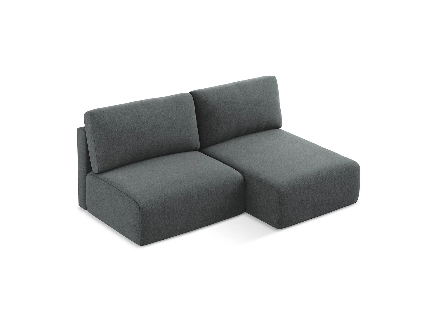 Canapé d’angle 3 places droit convertible en tissu texturé - gris - OSTIA
