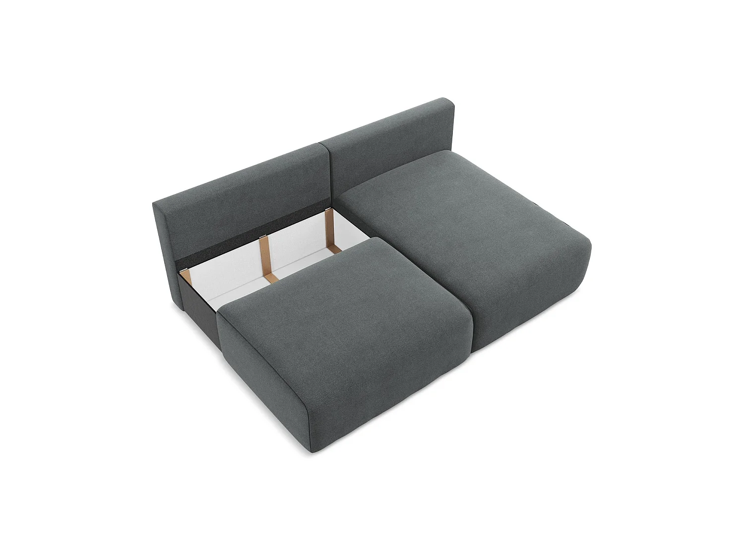 Canapé d’angle 3 places droit convertible en tissu texturé - gris - OSTIA