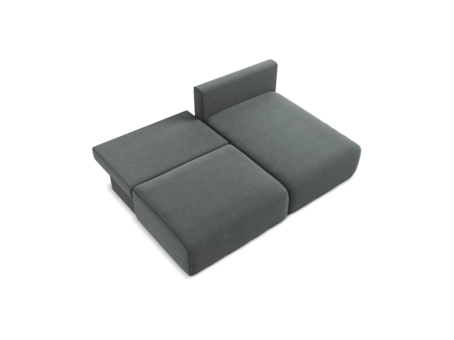 Canapé d’angle 3 places droit convertible en tissu texturé - gris - OSTIA