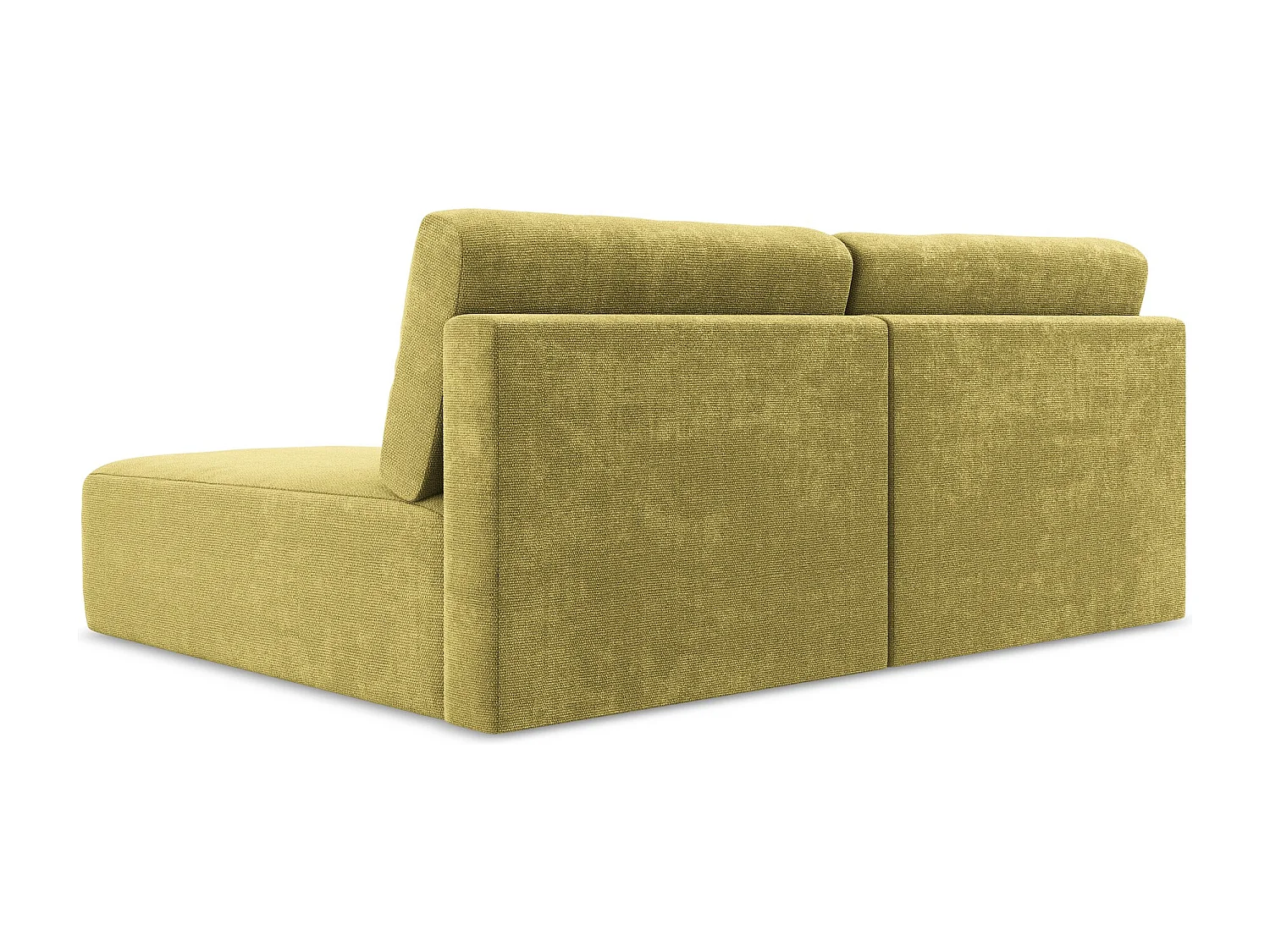 Canapé d’angle 3 places droit sans accoudoir convertible en Chenille - vert citron - KONA
