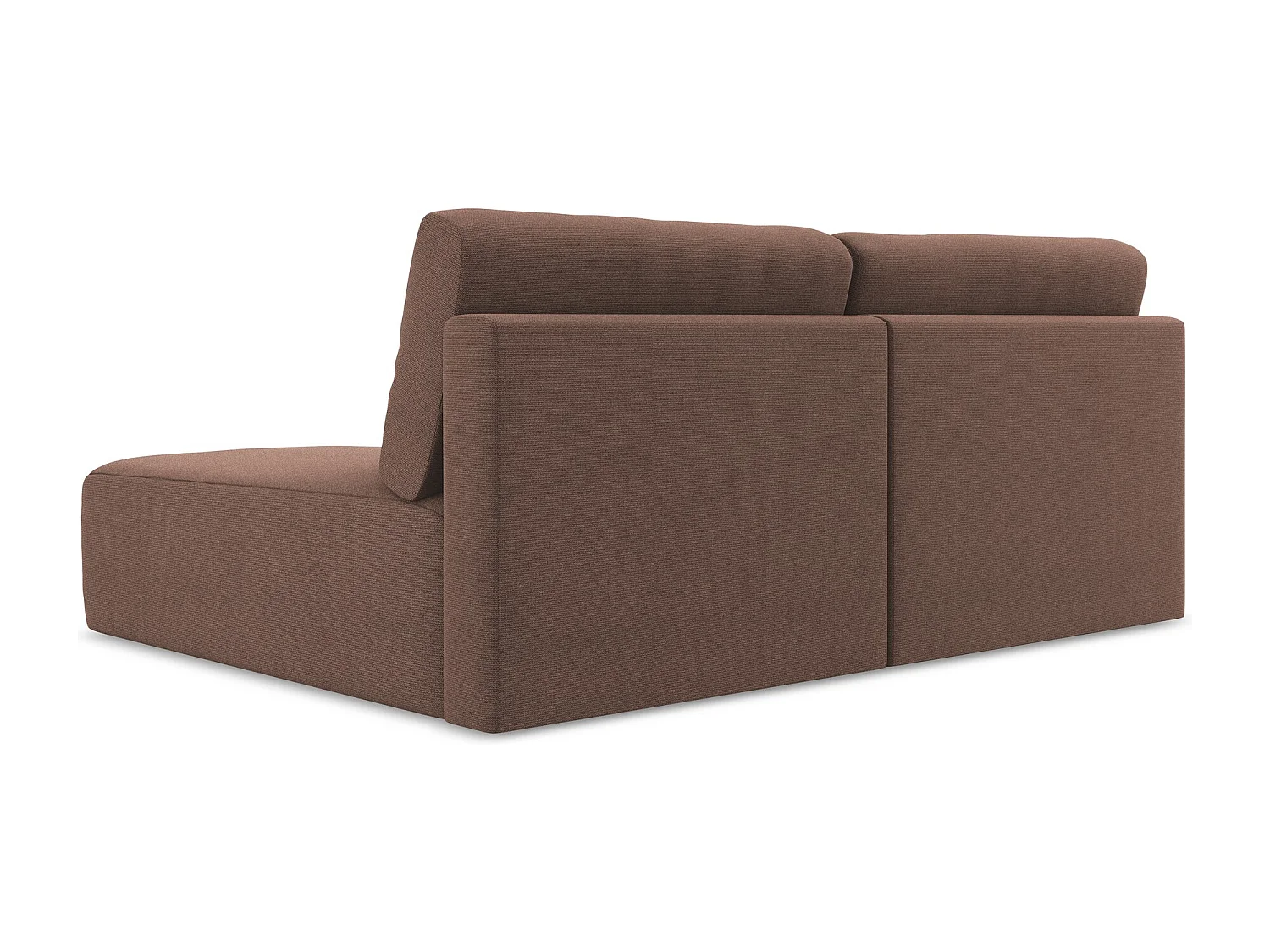 Ecksofa ohne Armlehne mit Schlaffunktion Rechts - Rechts - Strukturstoff - Puderrosa - KONA