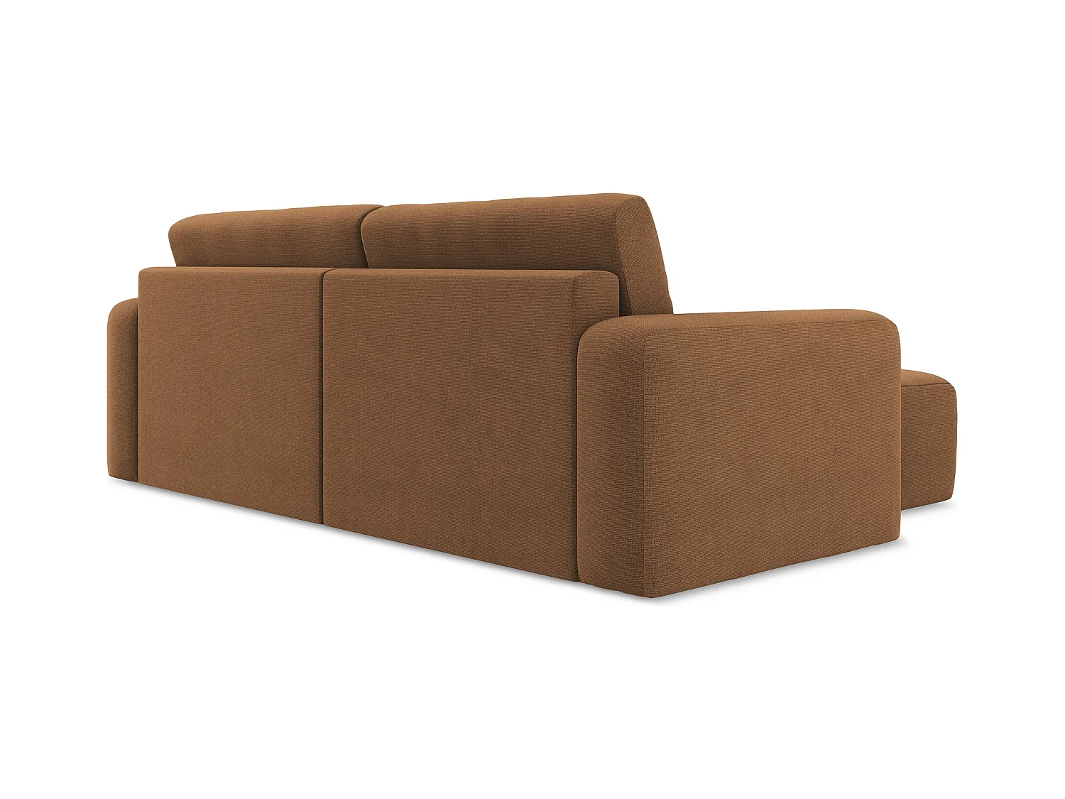 3-Sitzer Ecksofa mit Schlaffunktion - Ecke Links - Strukturstoff - Terrakotta - KONA