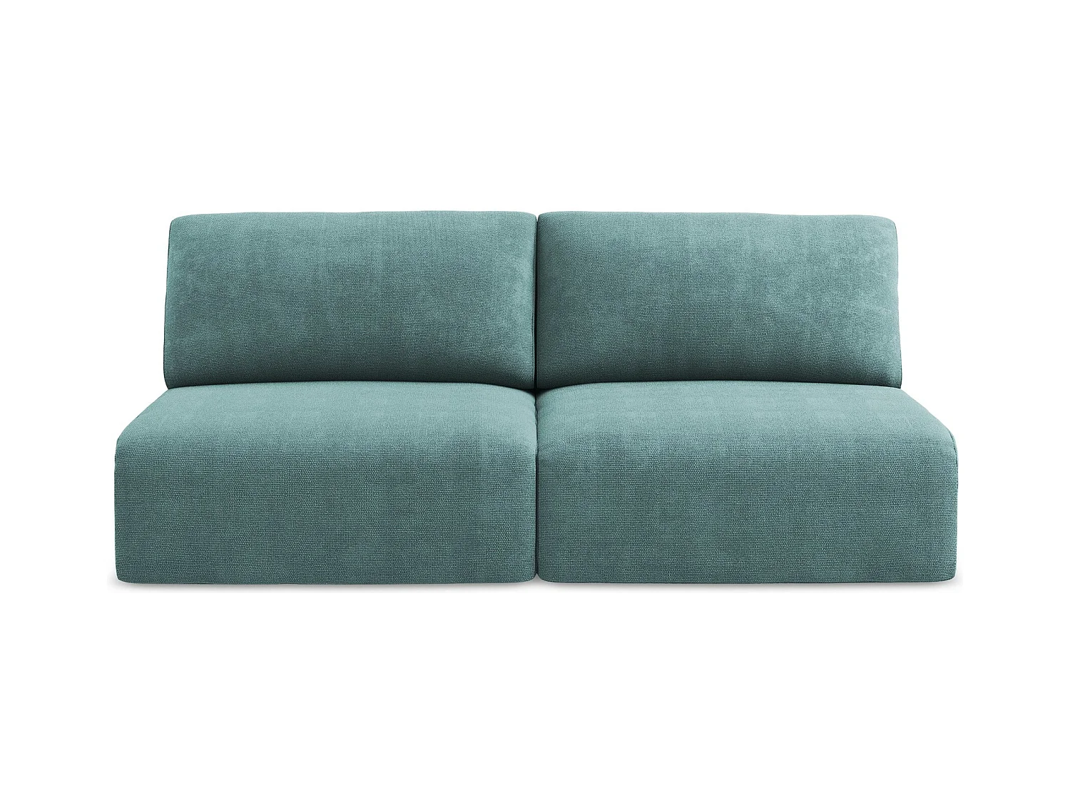 Canapé 3 places sans accoudoir convertible en Chenille - jeans - KONA