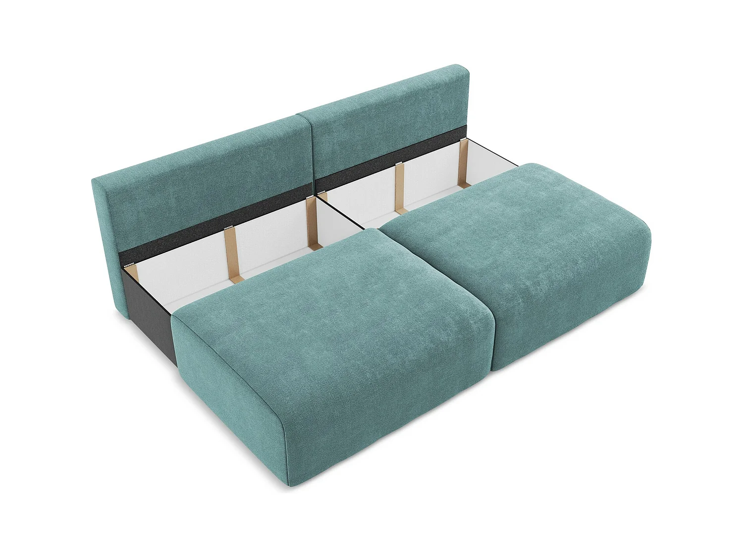 Canapé 3 places sans accoudoir convertible en Chenille - jeans - KONA