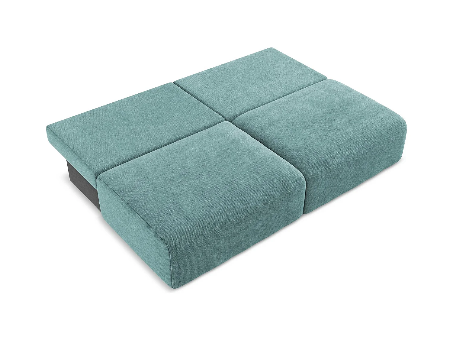 Canapé 3 places sans accoudoir convertible en Chenille - jeans - KONA