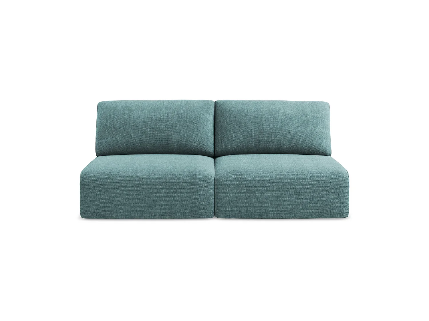 Driezits-slaapbank van jeans chenille stof - OSTIA
