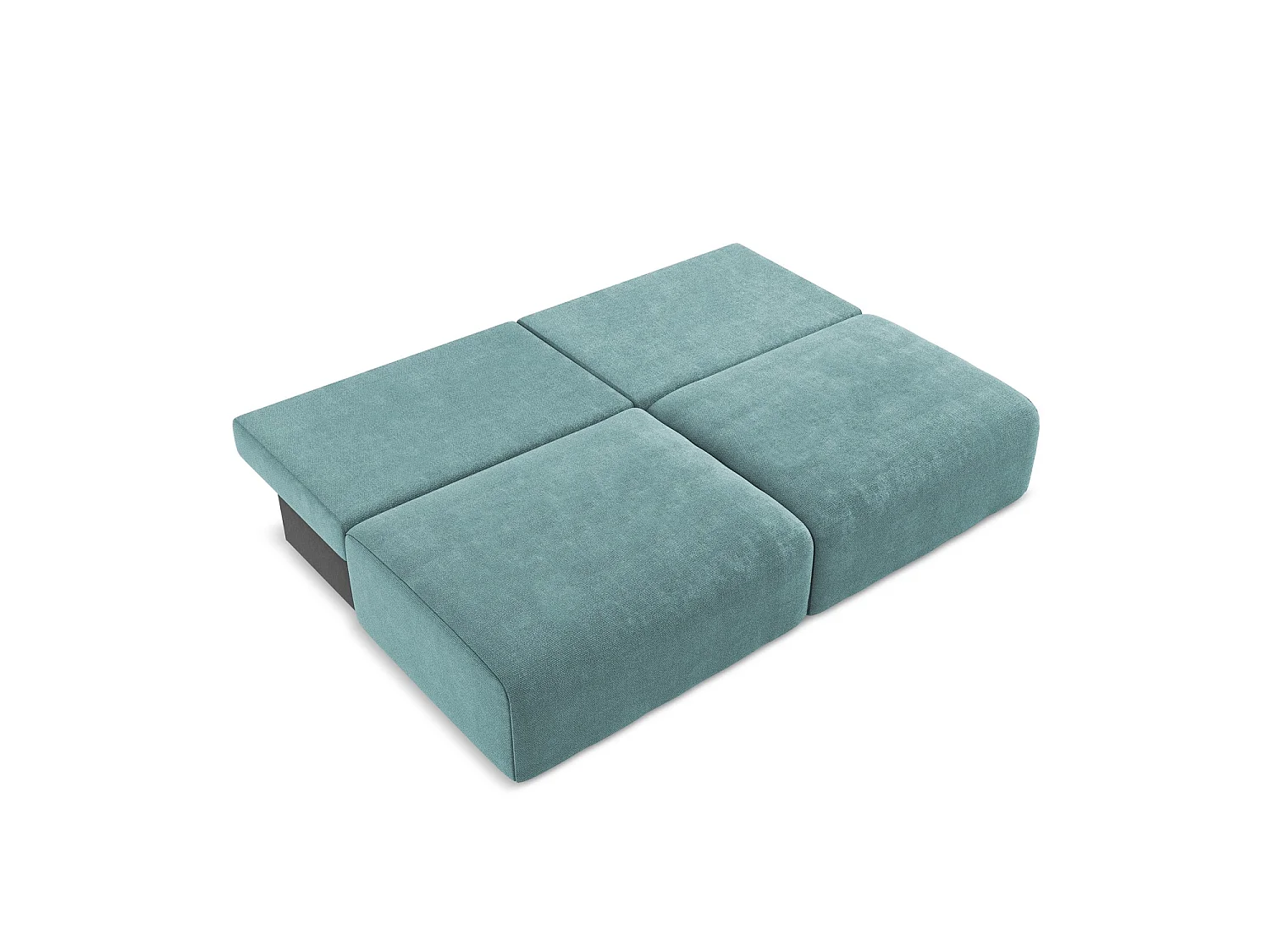 Driezits-slaapbank van jeans chenille stof - OSTIA