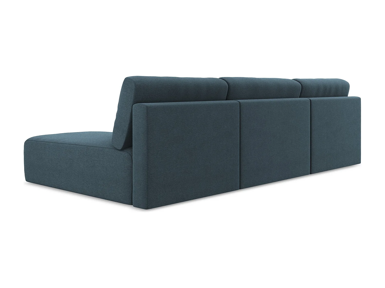 Panoramische open bank met bedfunctie van jeans textuurstof - KONA