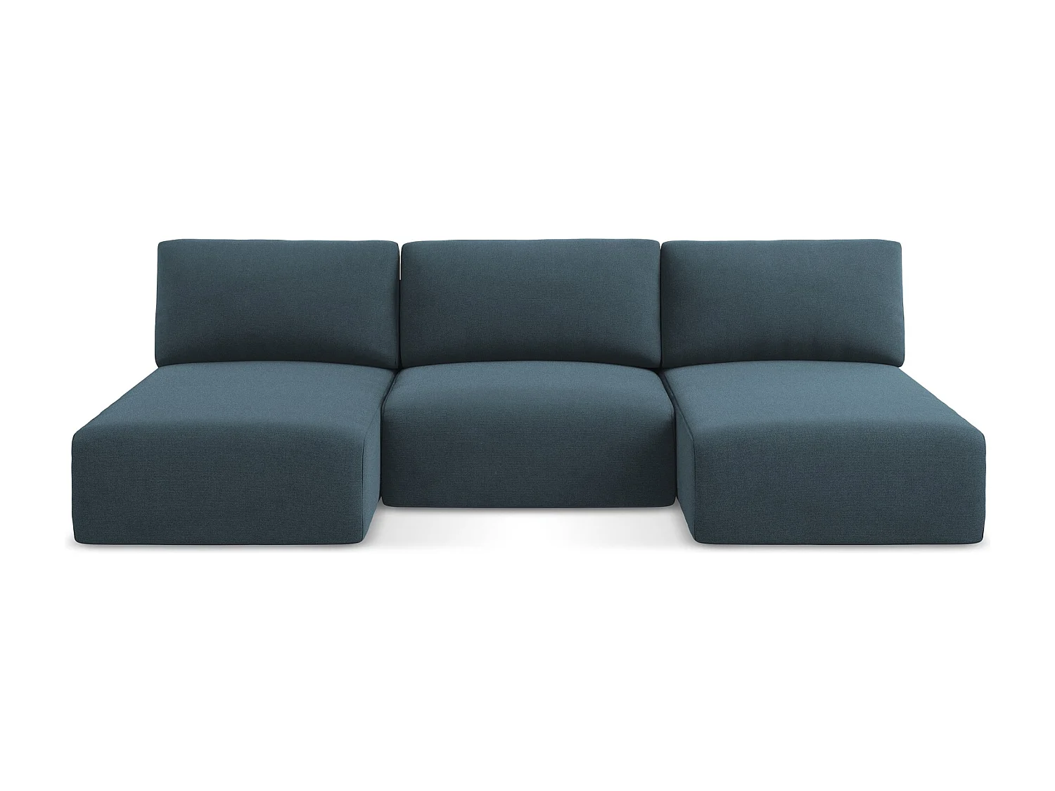 Panoramische open bank met bedfunctie van jeans textuurstof - KONA