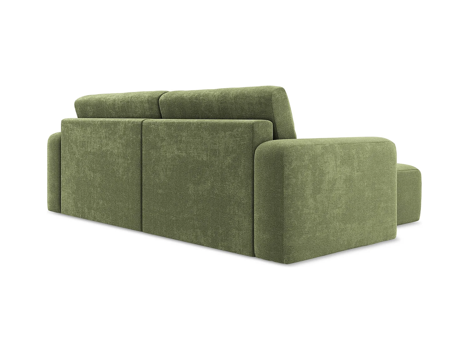 3-Sitzer Ecksofa mit Schlaffunktion - Ecke Links - Chenille - Grün - KONA