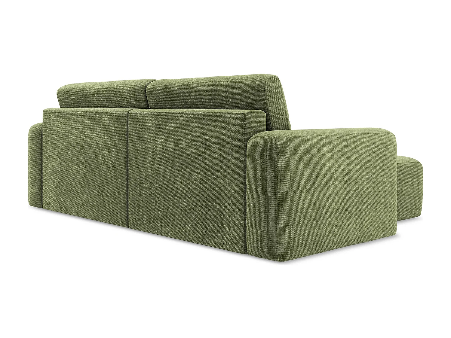 3-Sitzer Ecksofa mit Schlaffunktion - Ecke Links - Chenille - Grün - KONA